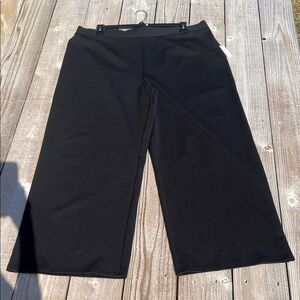 Amazon Essentials Black High-Rise Wide-Leg Knit Pants